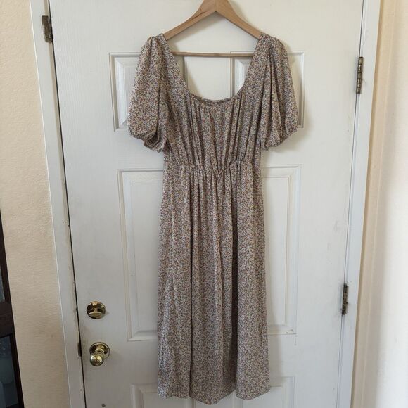 Dainty Floral Womens Midi Dress Size S Regency Romantic Bohemian Hippie Coastal - Picture 9 of 11